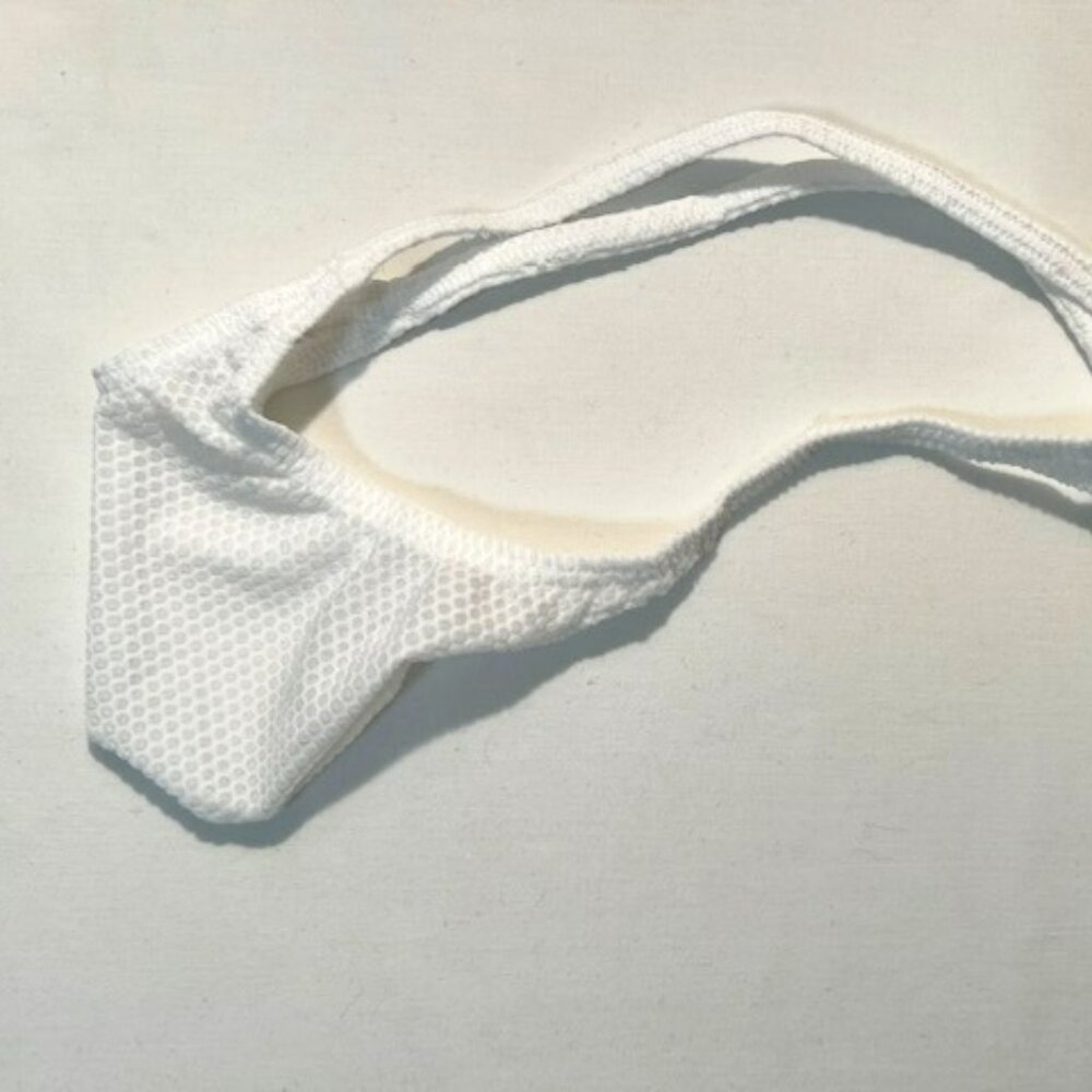 Men's  Waffled See-Through '"-Back" Thong - White - Pouch - Picture 10 of 12